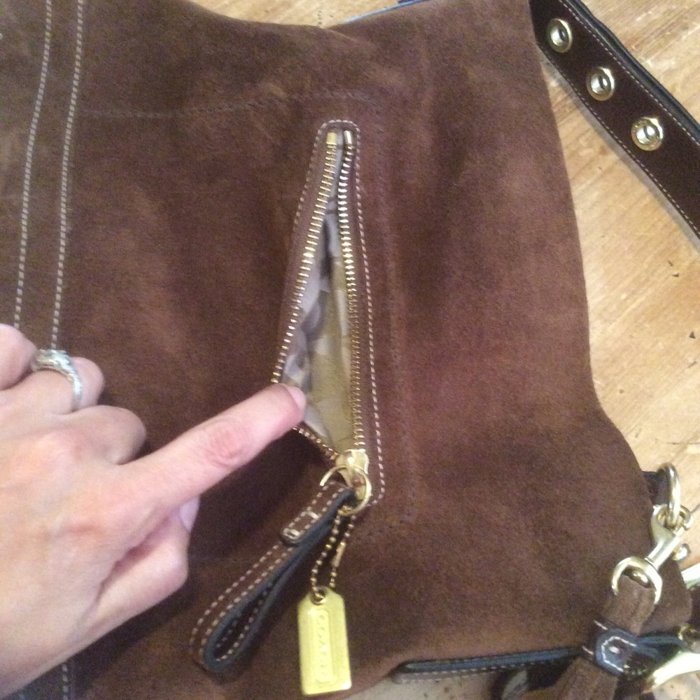 Well cared for coach suede cross body bag